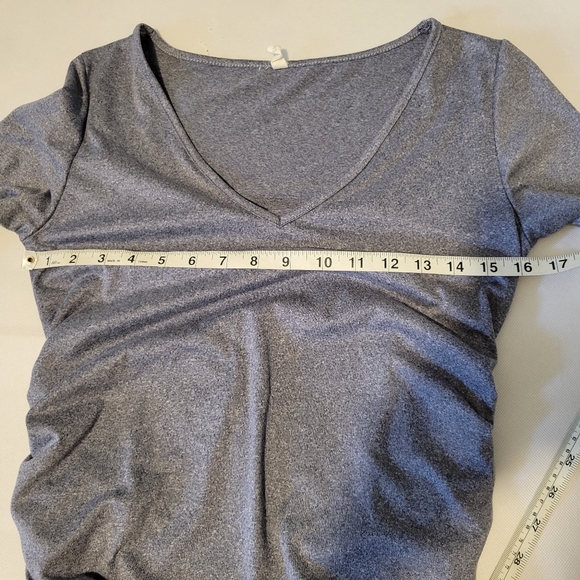 Pink Blush Maternity Dress W/ Ruched Sides Heather Gray SZ S - Picture 6 of 12